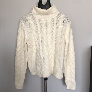 Harper Heritage Cable Knit Turtle Neck Sweater Sz S